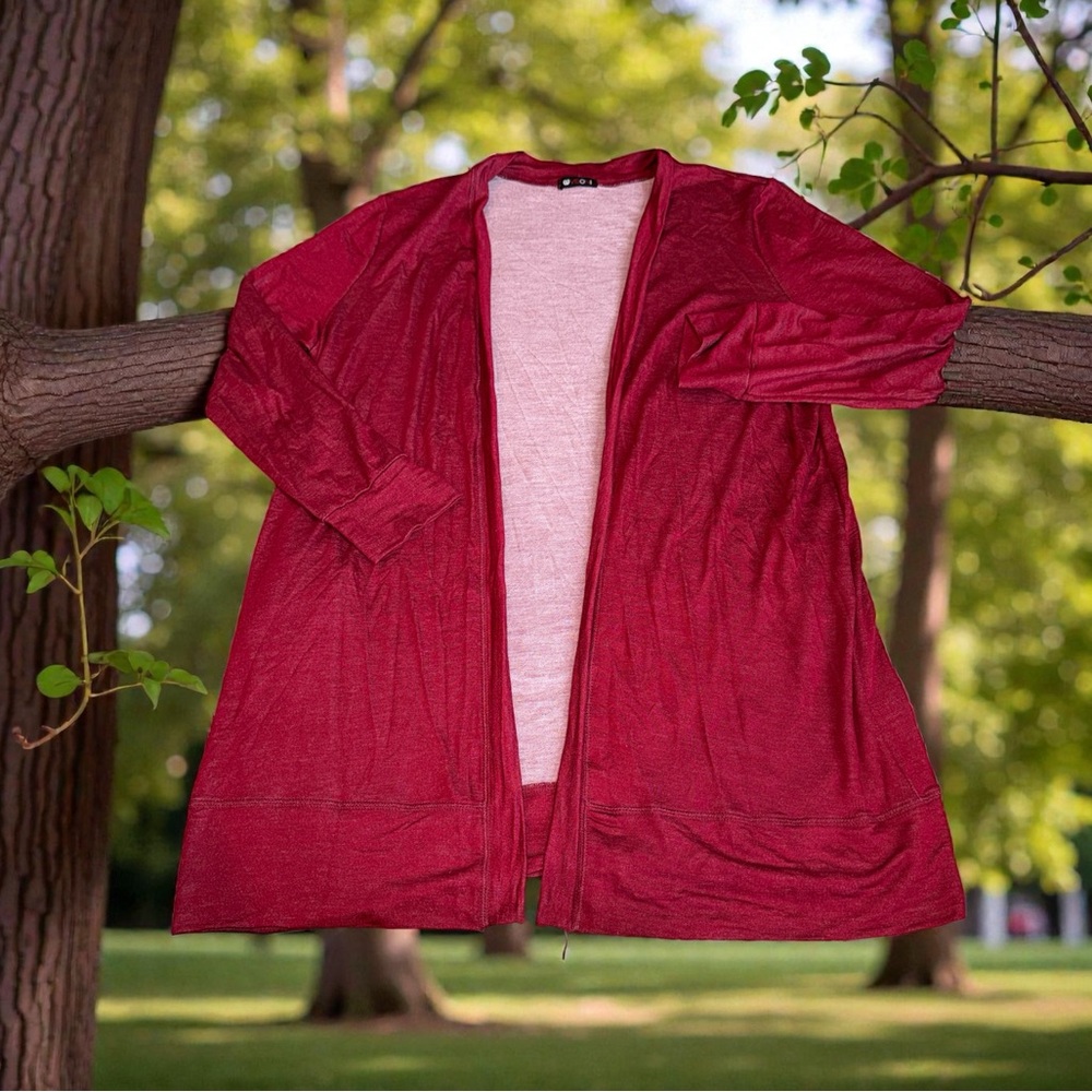 Comfy Maroon Open Front Cardigan (1XL)